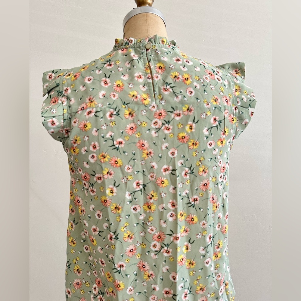 Monteau Mint Floral Blouse - Picture 8 of 12